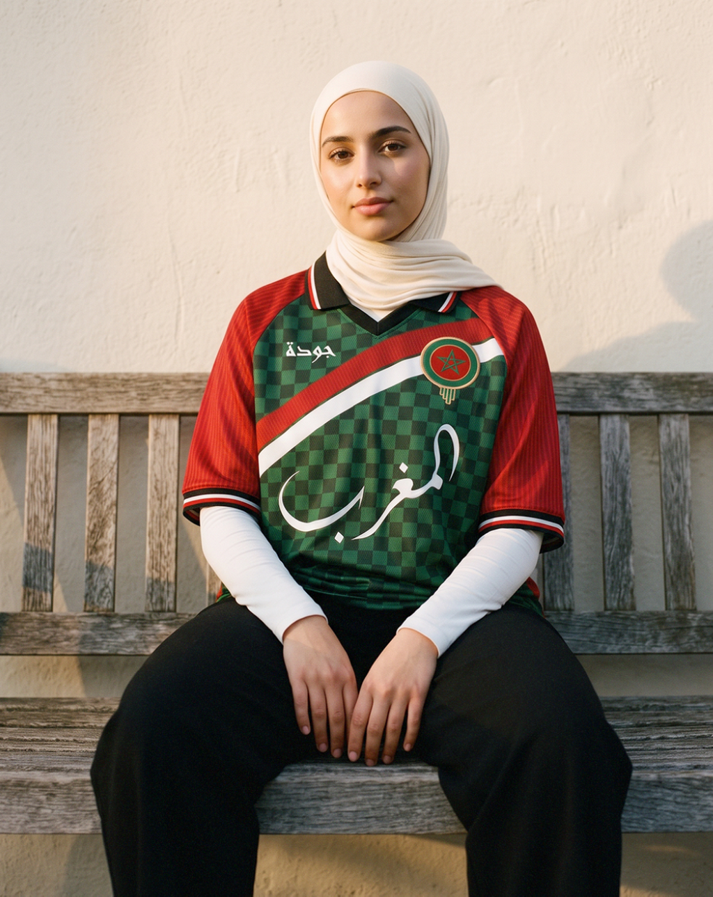 Man wearing Maroc Jersey – back view showing DIMA MAGHREB